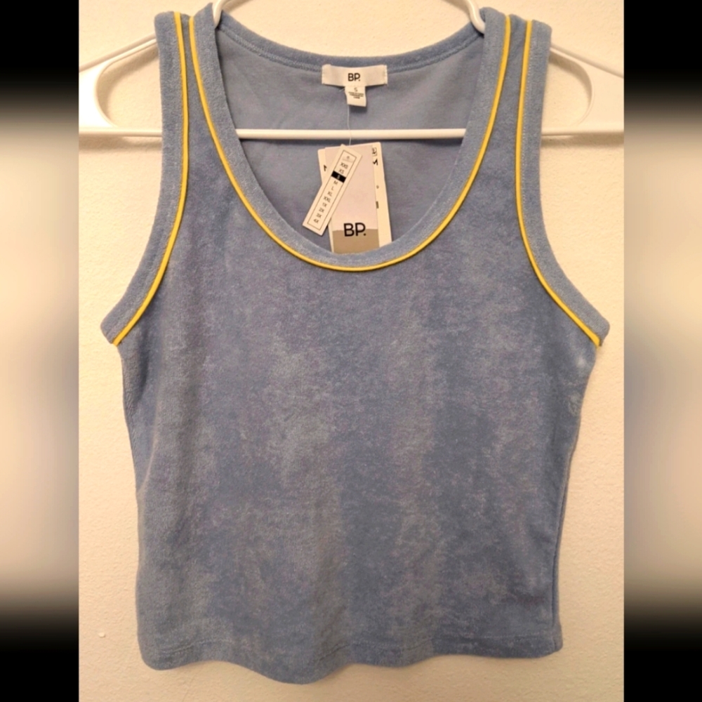 NWT BP sz Small periwinkle Blue Terry Cloth Cropped Top